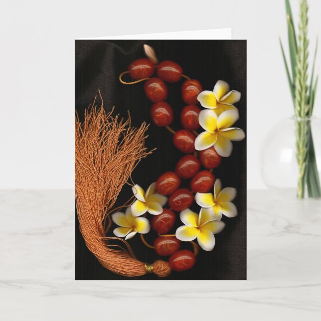 Perlen u. Blüten Dankeskarte (Vorderseite)