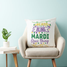 Perlen und Bling ist ein Mardi Gras Ding Kissen