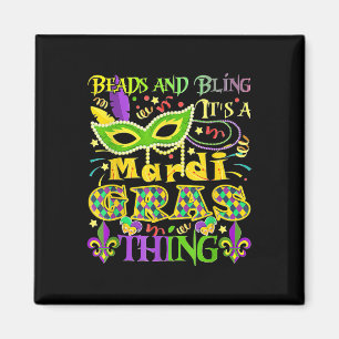 Perlen und Bling ist ein Mardi Gras Ding Magnet