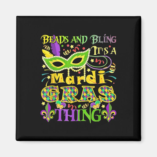 Perlen und Bling ist ein Mardi Gras Ding Magnet (Vorne)