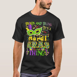 Perlen und Bling ist ein Mardi Gras Ding T-Shirt