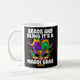 Perlen und Bling ist ein Mardi Gras Sache! Funny C Kaffeetasse