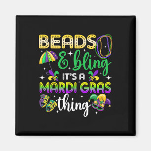 Perlen und Bling ist ein Mardi Gras Thing Carnival Magnet