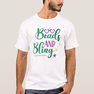 Perlen und Bling Mardi Gras Party T-Shirt