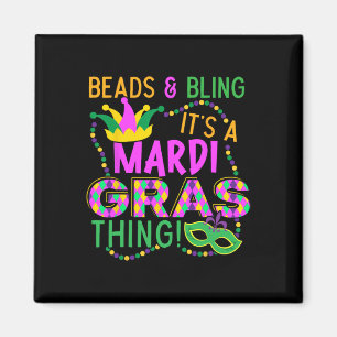 Perlen und Bling seiner a Mardi Gras Thing Nola Fe Magnet