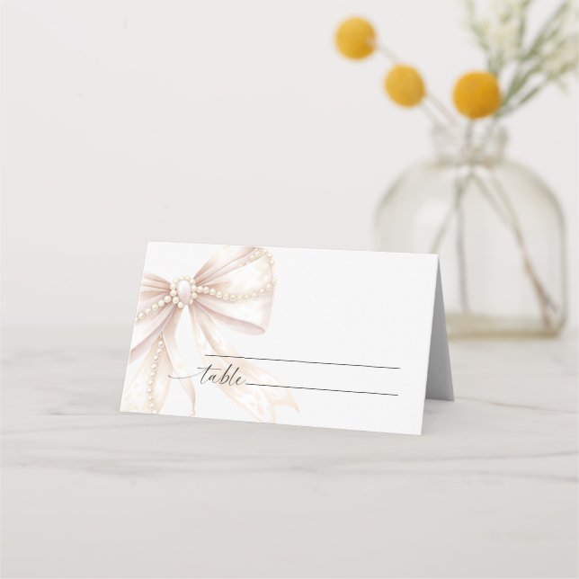 Perlen- und Bogen-Hochzeit  Platzkarte (Vorderseite)