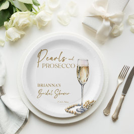 Perlen und Brautparty der Prosecco Pappteller