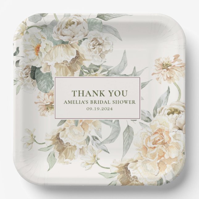 Perlen und Brautparty der Staatsanwaltschaft Pappteller (Vorderseite)