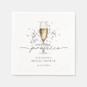 Perlen und Brautparty Prosecco Serviette