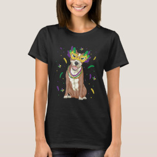 Perlen und Masken Pitbull Mardi Gras Pit Bull Dog  T-Shirt