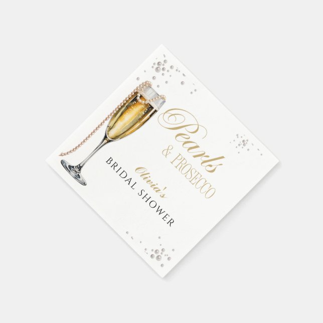 Perlen und Prosecco-Brautparty, Bridal Brunch Serviette (Ecke)