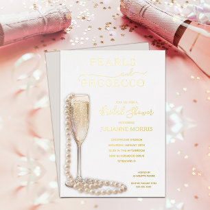 Perlen und Prosecco Brautparty-Brunch & Sprudelnde Folieneinladung