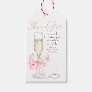 Perlen und Prosecco Brautparty Dankeschön Geschenkanhänger