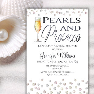 Perlen und Prosecco-Brautparty Einladung