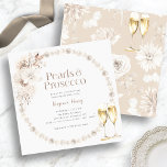 Perlen und Prosecco-Brautparty Einladung<br><div class="desc">Erleben Sie Ihre Feier mit unserer Pearls und Prosecco Bridal Dusche Einladung. Die Sammlung besticht durch delikate Wasserfarben, schicke Creme und helle Blumen, geschmückt mit hübschen Perlen und vergoldeten Champagnergläsern. Diese Kollektion ist perfekt für einen Brunch mit Champagner und Set den Ton für eine unvergessliche Ansammlung voller Lachen und Liebe....</div>