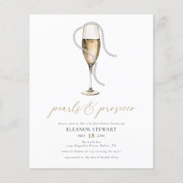 Perlen und Prosecco-Brautparty Flyer