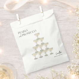 Perlen und Prosecco-Brautparty Geschenktütchen