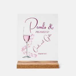 Perlen und Prosecco Brautparty Karten und Geschenk Acrylschild