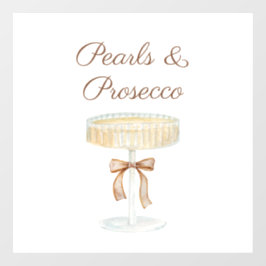 Perlen und Prosecco-Brautparty Liebe Fensteraufkleber