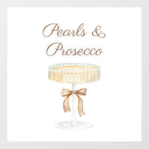 Perlen und Prosecco-Brautparty Liebe Fensteraufkleber