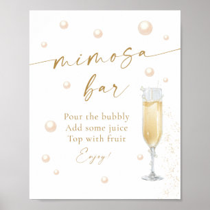 Perlen- und Prosecco-Brautparty Mimosa-Bar Poster