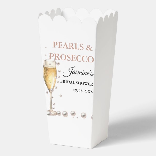 Perlen und Prosecco-Brautparty Party Geschenkschachtel (Vorderseite)