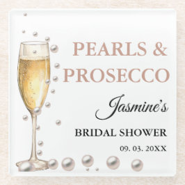 Perlen und Prosecco-Brautparty Party Glasuntersetzer