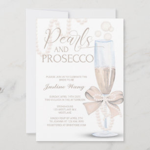 Perlen und Prosecco, Brautparty, Prosecco Perle Einladung