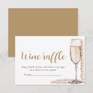 Perlen und Prosecco Brautparty Raffle Einladung