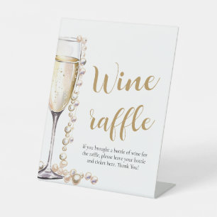Perlen und Prosecco Brautparty Raffle Spiel Sockelschild