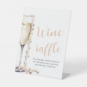 Perlen und Prosecco Brautparty Raffle Spiel Sockelschild