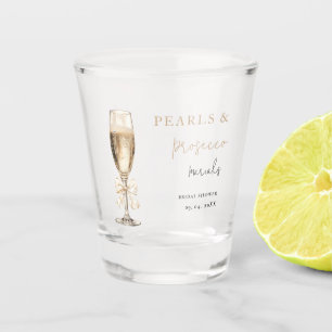 Perlen und Prosecco-Brautparty Schnapsglas