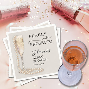 Perlen und Prosecco-Brautparty Serviette