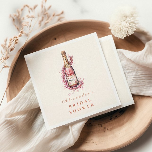 Perlen und Prosecco-Brautparty Serviette (Von Creator hochgeladen)