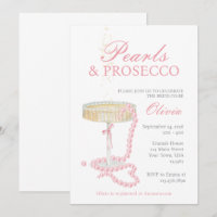 Perlen und Prosecco Bridal Dusche Einladung
