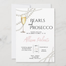 Perlen und Prosecco Bridal Dusche Einladung