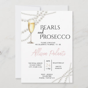 Perlen und Prosecco Bridal Dusche Einladung
