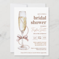 Perlen und Prosecco Bridal Dusche Einladung
