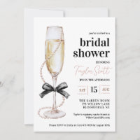 Perlen und Prosecco Bridal Dusche Einladung
