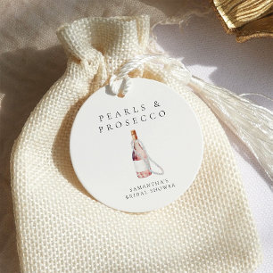 Perlen und Prosecco Elegante Bridal Shower Geschenkanhänger