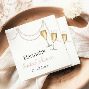 Perlen und Prosecco Elegante Bridal Shower Serviette