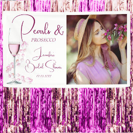Perlen und Prosecco Elegantes Brautparty Banner