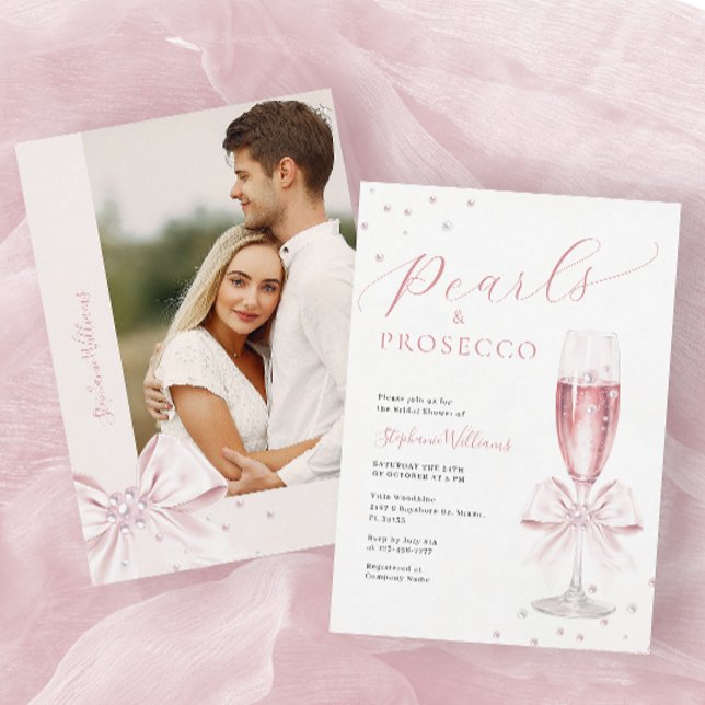 Perlen und Prosecco Foto Bridal Dusche Einladung (Von Creator hochgeladen)