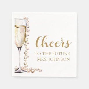Perlen und Prosecco Future Mrs Brautjungfernparty Serviette