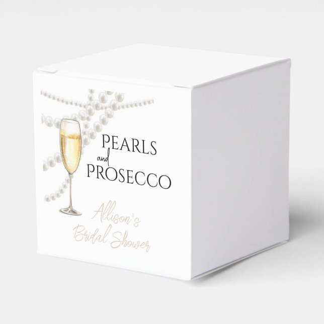 Perlen und Prosecco Geschenkschachtel (Vorderseite)