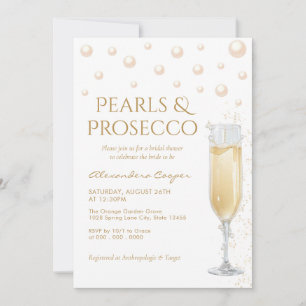 Perlen- und Prosecco-Junggesellinnen-Abschied Einladung