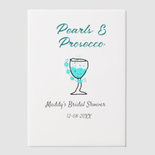 Perlen und Prosecco-Junggesellinnenabschied blau s