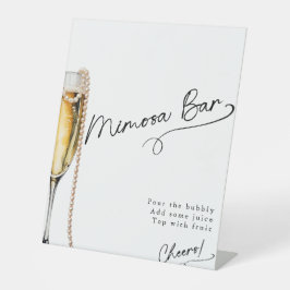 Perlen und Prosecco minimal Modern Mimosa Bar Sockelschild