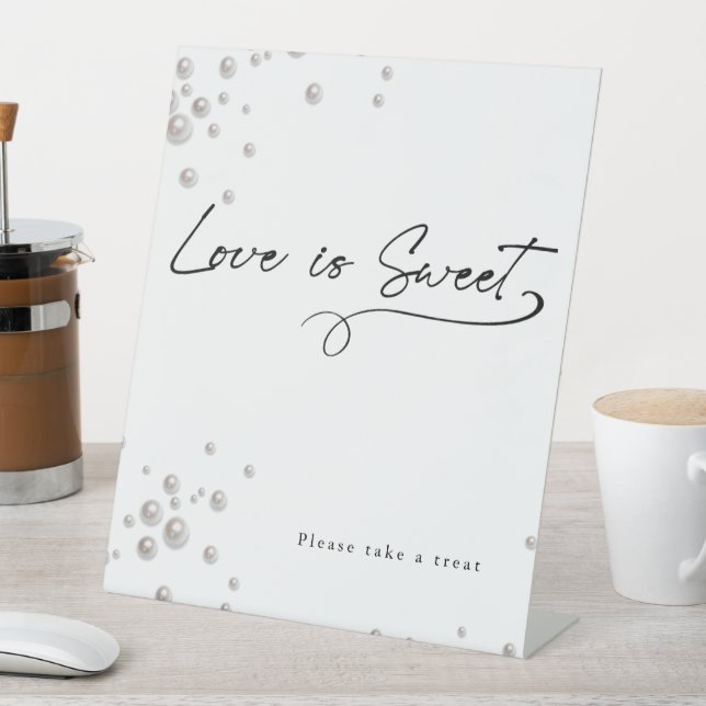 Perlen und Prosecco minimal Modernes Brautparty Sockelschild (In Situ)