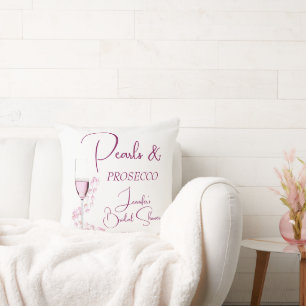 Perlen und Prosecco Moderne elegante Brautparty Kissen